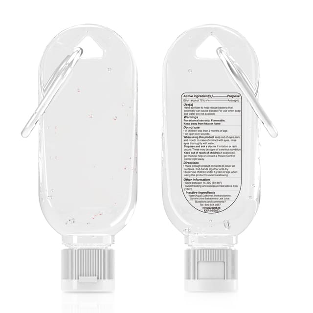 Hand Sanitizer Gel 2 oz With Carabiner with your logo