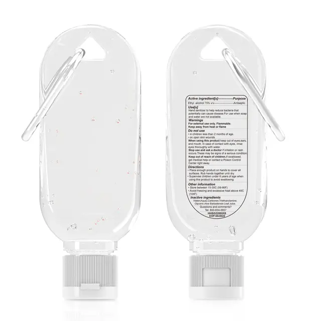 Hand Sanitizer Gel 2 oz With Carabiner with your logo